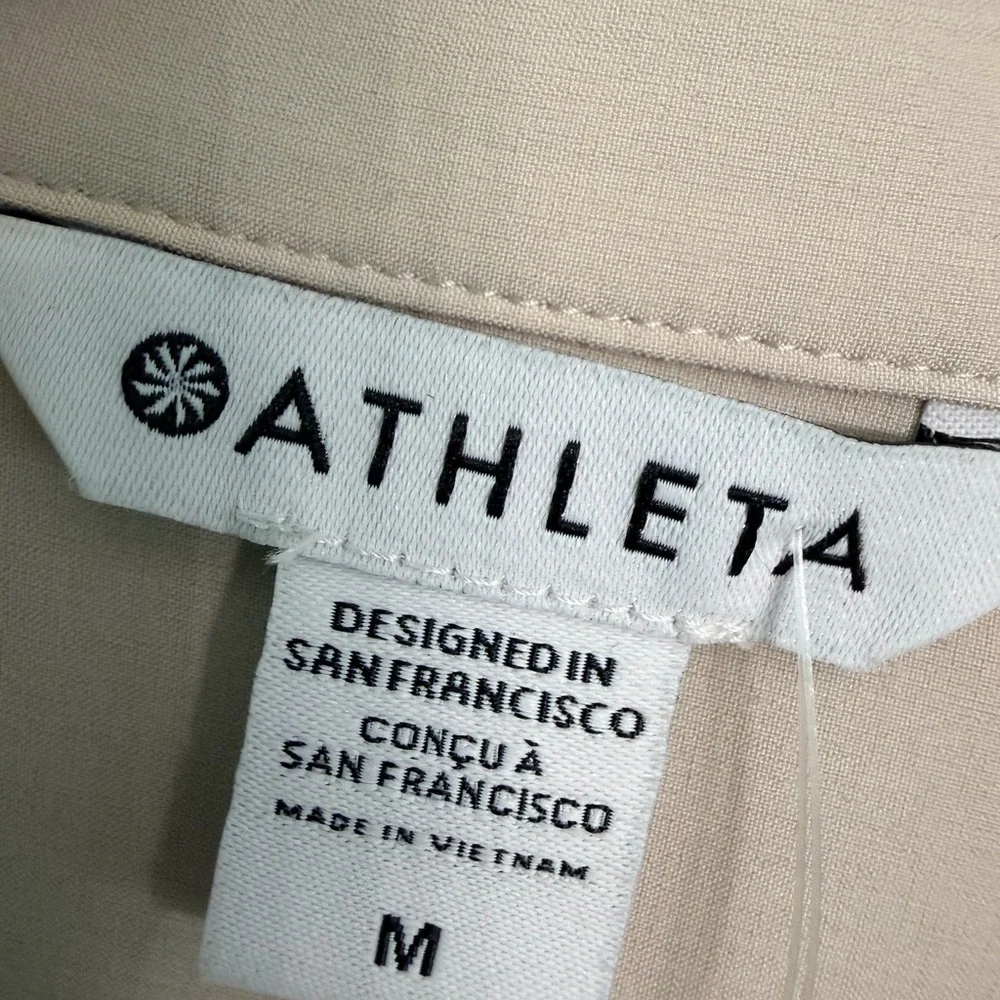ATHLETA Urbanite Top button-down beige UPF sz M - Picture 4 of 6